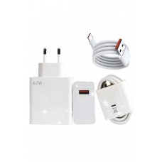 Type-C 67w (Watt) Ultra Hızlı Şarj Aleti Adaptör Kablo Set 