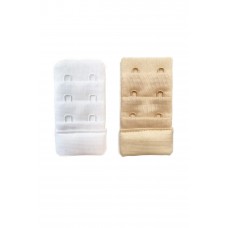 2 Adet Agraf Sütyen Uzatma Kopçası 3 Sıra / 2 Kanca  Beyaz Ten 