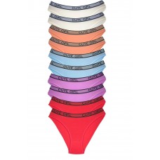 10 Adet Beli Yazılı Pamuklu Kalın Lastik Kadın Slip Külot 