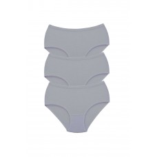 3 Adet Tutku Kadın Yüksek Bel Bato Kalın Lastik Külot Gri