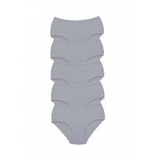 5 Adet Tutku Kadın Yüksek Bel Bato Kalın Lastik Külot Gri 