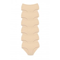 6 Adet Tutku Kadın Yüksek Bel Bato Kalın Lastik Külot Ten 