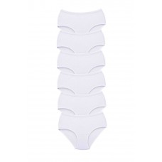 6 Adet Tutku Kadın Yüksek Bel Bato Kalın Lastik Külot Beyaz 