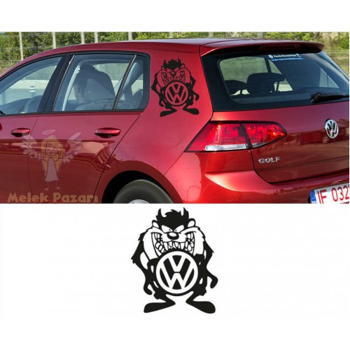 Tazmanya Canavarı Volkswagen Araba Sticker