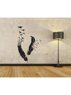 Tüyden Kopan Kuşlar Duvar Sticker