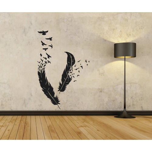 Tüyden Kopan Kuşlar Duvar Sticker