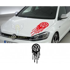 Volkswagen Logo Kan, Erime Araba Sticker 