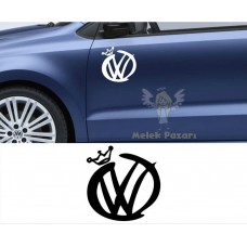 Volkswagen Logo Kral Araba Sticker 