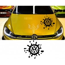 Volkswagen Logo Sıçrama Araba Sticker 