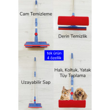 Çok Amaçlı Pratik Cam Temizleyici Kıl Tüy Toplayıcı Halı Kanepe Koltuk Temizleyici Döner Başlıklı 