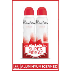 2 Adet Emotion Romance Kadın Vegan Deodorant 150 Ml Hızlı Kurur, Leke Bırakmaz 