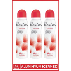 3 Adet Emotion Romance Kadın Vegan Deodorant 150 Ml Hızlı Kurur, Leke Bırakmaz 