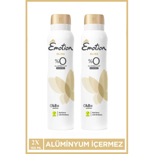 2 Adet Emotion Bliss Kadın Vegan Deodorant 150 Ml Hızlı Kurur , Leke Bırakmaz