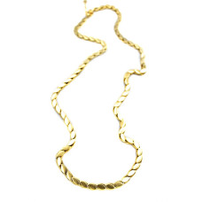 Kalın Uzun Arpa Zincir Kolye - Altın