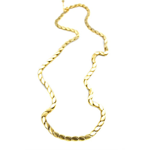 Kalın Uzun Arpa Zincir Kolye - Altın