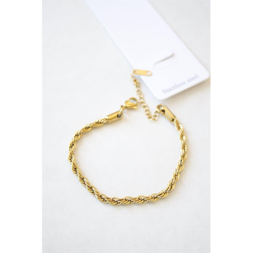 Burgu Çelik Bileklik 3mm - Altın