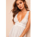 Kadın Beyaz Dantelli Sırtı Açık Gecelik