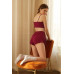 Kadın Bordo Şortlu Kaşkorse Gecelik Takım