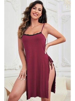 Kadın Siyah Cut Out Detaylı Yırtmaçlı Sexy Gecelik
