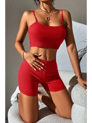 Kadın Kırmızı Şortlu Kaşkorse Gecelik Takım