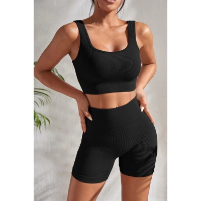 Kadın Siyah Kalın Askılı Yüksek Bel Şortlu Gecelik Takımı Kadın Siyah Kalın Askılı Yüksek Bel Şortlu Gecelik Takımı