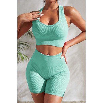 Kadın Açık Mavi Yüksek Bel Çapraz Sırt Detaylı Şortlu Gecelik Takım Kadın Açık Mavi Yüksek Bel Çapraz Sırt Detaylı Şortlu Gecelik Takım