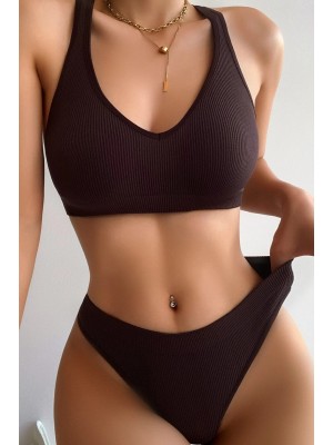 Kadın Kahverengi Desteksiz Seamless Tangalı İç Çamaşır Takımı Kadın Kahverengi Desteksiz Seamless Tangalı İç Çamaşır Takımı