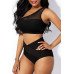 Kadın Siyah Yüksel Bel Tül Detaylı Sütyen Külot Takımı