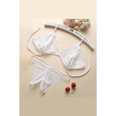 Kadın Beyaz Dantelli Sütyen Külot Takımı 