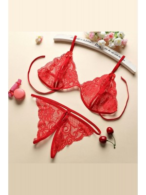 Kadın Kırmızı Dantelli Sütyen Külot Takımı Kadın Kırmızı Dantelli Sütyen Külot Takımı