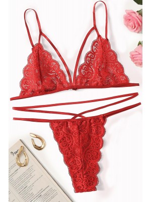 Kadın Kırmızı Dantel Sütyen Külot Takımı Kadın Kırmızı Dantel Sütyen Külot Takımı