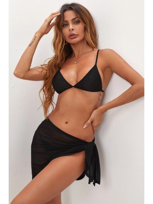 Kadın Siyah Transparan Belden Bağlamalı Pareo Kadın Siyah Transparan Belden Bağlamalı Pareo