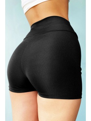 Kadın Siyah Yüksek Bel Mini Deniz Şortu