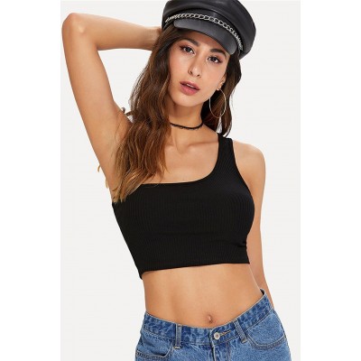 Kadın Siyah Tek Omuz Crop Büstiyer Kadın Siyah Tek Omuz Crop Büstiyer