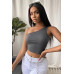 Kadın Koyu Gri Tek Omuz Crop Büstiyer