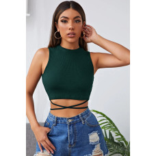 Kadın Yeşil Çapraz Bağlamalı Crop Top Büstiyer