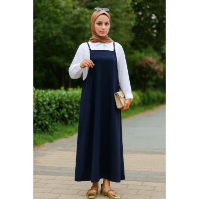 Kadın Lacivert Basic Ayarlanabilir Askılı Jile Elbise Kadın Lacivert Basic Ayarlanabilir Askılı Jile Elbise