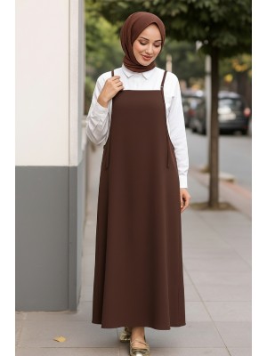 Kadın Acı Kahverengi Basic Ayarlanabilir Askılı Jile Elbise Kadın Acı Kahverengi Basic Ayarlanabilir Askılı Jile Elbise