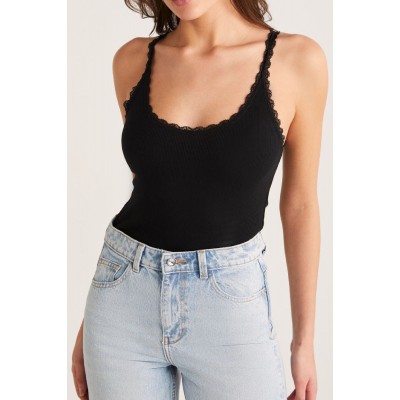 Kadın Siyah Normal Kalıp Dantel Detalı Ince Askılı Oyuk Yaka Atlet Kadın Siyah Normal Kalıp Dantel Detalı Ince Askılı Oyuk Yaka Atlet