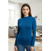 Kadın Mavi Parmak Detaylı Esnek Uzun Kollu Body