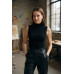 Kadın Siyah Kolsuz Balıkçı Yaka Basic Bluz