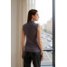 Kadın Antrasit Gri Kolsuz Balıkçı Yaka Basic Bluz
