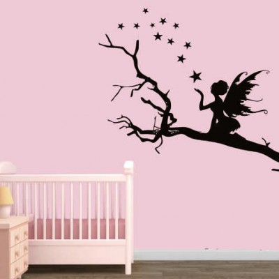 Yıldız Saçan Peri Kızı Duvar Sticker