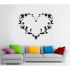 Çiçek Kalp Duvar Sticker 