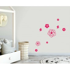 Çiçek ve Kelebekler  Duvar Sticker