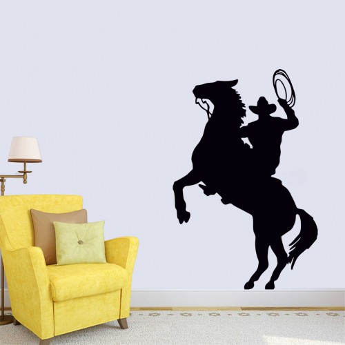 Çılgın Kovboy ve Atı Duvar Sticker
